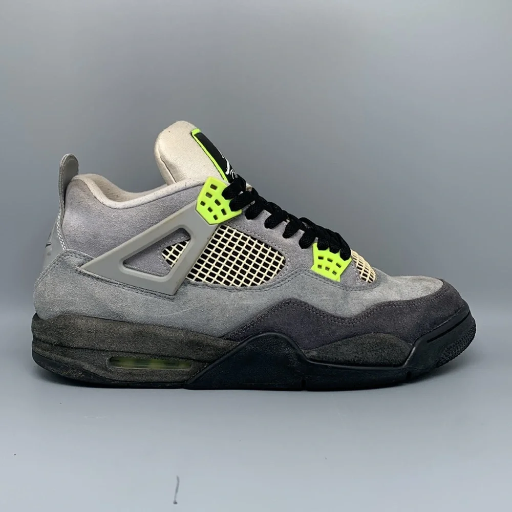 Jordan 4 Retro SE Neon Gray Basketball Shoes CT5342-007 Men's Sz‎ 12.5